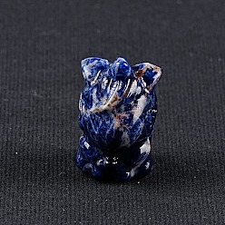 Содалитовое Резные статуэтки единорога из натурального содалита, статуи для украшения рабочего стола для домашнего офиса, 20x35 мм