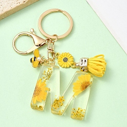 Letter M Брелок из эмали и смолы, с застежкой из сплава и железными кольцами, 60 мм