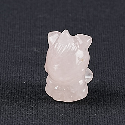 Розовый Кварц Резные статуэтки единорога из натурального розового кварца, статуи для украшения рабочего стола для домашнего офиса, 20x35 мм