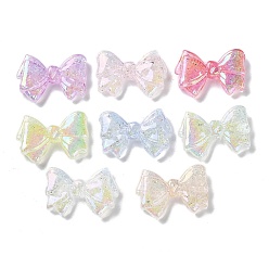 Mixed Color UV Plating Transparent Acrylic Beads, Bowknot, Mixed Color, 20.5x29.5x7.5mm, Hole: 2mm