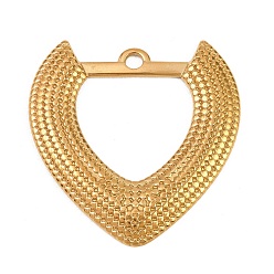 Настоящее золото 18K 304 подвески из нержавеющей стали, сердце прелести, реальный 18 k позолоченный, 42x41.5x2.5 мм, отверстие : 3.5 мм