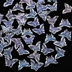 Gemischte Farbe Transparente Harzcabochons, mit Glitzerpulver, Schmetterling, Gemischte Farbe, 7x10x2~2.5 mm