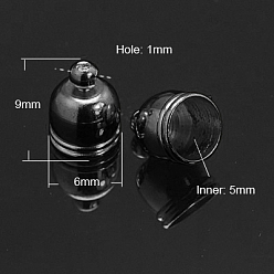 Черный Цвет Металла Латуни мозг заканчивается, металлический черный , 9x6 мм, отверстие : 1 мм, внутренний диаметр: 5 мм