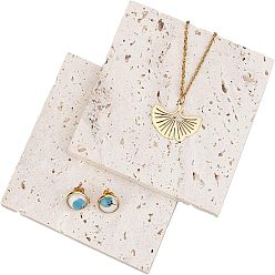 Marble Витрина из натурального камня, прямоугольные, реквизит для фотосъемки ювелирных украшений, 100x99.5x8 мм