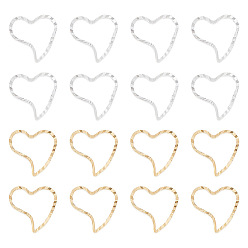 (52) Непрозрачная лаванда 60шт 2 цвета латунные соединительные кольца, долговечный, сердце, разноцветные, 10x10x1 мм, внутренний диаметр: 8x8 мм, 30 шт / цвет