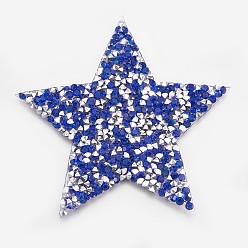 Saphir Glitzer Hotfix Strass, Flecken aufbügeln, Abendschuhe Kleidungsstück Dekoration, Stern, Saphir, 80x80x2.5 mm
