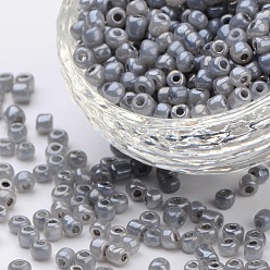 Серый 6/0 стакан бисер, Цейлон ruond, lt.grey, диаметром около 4 мм , отверстие : 1 мм, Около 4500 шт / фунт