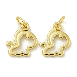 Лошадь Стойки обшивки латунные подвески, с прыжковых колец, долговечный, без свинца и без кадмия, зодиакальный шарм, лошадь, 12.8x11x1.5 мм, отверстие : 3.5 мм