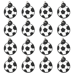 Football 80шт. силиконовые подвески, с платиновым железом прыжковые кольца, футбол, 29.5x24.5x3 мм, отверстие : 6 мм
