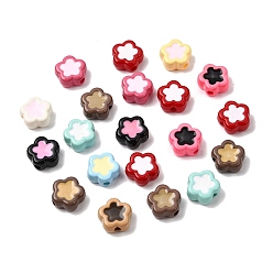 (52) Непрозрачная лаванда Запекаемая краска непрозрачная акриловая эмаль бусины, цветок, разноцветные, 11x11.5x5.5 мм, отверстие : 2 мм