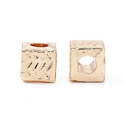 Golden Rack Plating Alloy Bead, Long-Lasting Plated, Cadmium Free & Lead Free, Cube, Golden, 4.5x4.5x4.5mm, Hole: 2mm
