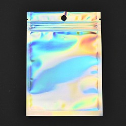 Прозрачный Прямоугольные пластиковые пакеты с застежкой-молнией и блестками, закрывающиеся сумки, прозрачные, 14.9x10.5 см, отверстие : 8 мм, односторонняя толщина: 2.7 мил(0.07мм)