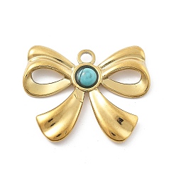 Bowknot 304 из нержавеющей стали горный хрусталь подвески, реальный 18 k позолоченный, бантом, 22x28x4 мм, отверстие : 2 мм