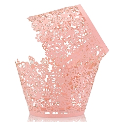 Pink Бумажные стаканчики для выпечки, выдолбить цветочный вкладыш для кексов, аксессуары для выпечки, розовые, 80x55 мм