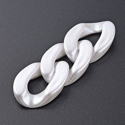 Морская Ракушка Непрозрачные акриловые соединительные кольца, разъемы для быстрой связи, для изготовления бордюрных цепей, жемчужные, твист, цвет морской раковины, 29x20x6 мм, внутренний диаметр: 8x16 мм