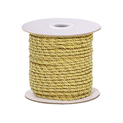 Oro Cuerdas de poliéster, cuerdas de milán / cuerdas retorcidas, 3 -ply, oro, 3 mm, aproximadamente 35~37.18 yardas (32~34 m) / rollo