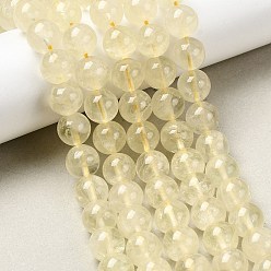Лимонный Кварц Нити из натуральных бусин лимонного кварца (обработанных нагреванием), круглые, 10~10.5 мм, отверстие : 1 мм, около 38~40 шт / нитка, 14.92~15.16'' (37.9~38.5 см)