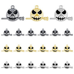 (52) Непрозрачная лаванда 30 шт 3 цвета сплава эмалевые подвески, череп с розовым чарном, разноцветные, 16.5x22.5x6.5 мм, отверстие : 1.5 мм, 10 шт / цвет