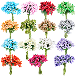 Mixed Color 180Pcs 15 Colors Gesso Artificial Flower, for Home Party Decor, Mixed Color, 90~95x23~26x12~19mm, 12pcs/color