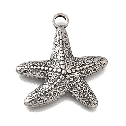 Морская звезда 304 подвески из нержавеющей стали, анти-тускнение, морская звезда, 23.5x22.5x3.5 мм, отверстие : 2.5 мм