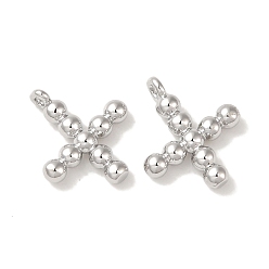 Платина Латунные подвески, без кадмия, без никеля и без свинца, письмо амулеты, платина, 9x10x2 мм, отверстие : 1 мм