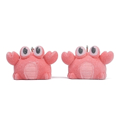 Краб Кулоны из флокированной смолы, с железной платиной петлей, краб, 21x33.5x18 мм, отверстие : 1.8 мм