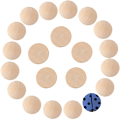 Желтая Старая Ткань  Необработанные кабошоны из натурального дерева, полукруглые / купольные, старое кружево, 24~25x24~25x12.5 мм