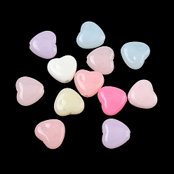 (52) Непрозрачная лаванда Пластиковые шарики, имитация желе, сердце, разноцветные, 11x12x5 мм, отверстие : 1.8 мм, Около 1219 шт / 500 г