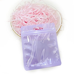 Фиолетовый Пластиковые пакеты Инь-Янь цвета макарон с застежкой-молнией, многоразовые упаковочные пакеты, пакеты с самоуплотнением, прямоугольные, фиолетовые, 10x8.5 см