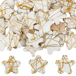 Кукурузный Шелк 30шт. нити из натуральных пресноводных ракушек, выполненные в виде кисти для вытягивания, звезда, цвет колоса кукурузы, 18~19.5x18~20x3~4 мм, отверстие : 0.9 мм