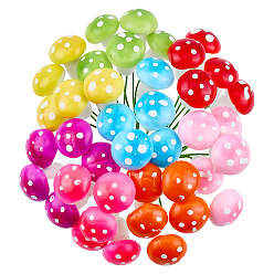 (52) Непрозрачная лаванда 40шт. пенопластовых декоративных элементов, имитация гриба, с железной проволокой, для витрин и фото реквизита, разноцветные, 69.5 мм, 5 шт / цвет, 8 цветов