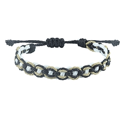 Черный Регулируемые браслеты из плетеного воскового шнура для мужчин и женщин, чёрные, периметр: 6-1/4~11-3/4 дюйм (16~30 см)