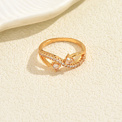 Infinity Кольца для женщин с микропаве из латуни и кубическими цирконами, золотые, бесконечность, внутренний диаметр: 16мм~18мм