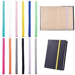 (52) Непрозрачная лаванда Закладка из нейлона и спандекса конфетного цвета, ремешок на резинке для планировщика, плоский, разноцветные, 43x10x1.5 мм, 6 цветов, 1 шт / цвет, 6 шт