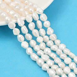 Льняное Полотно Нити из натурального культивированного пресноводного жемчуга, двух сторон полированной, класс 3, желто-зеленые, 8~9 мм, отверстие : 0.8 мм, около 33~37 шт / нитка, 13.90~14.25'' (35.3~36.2 см)