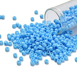 (43) Opaque Blue Turquoise Тохо 6/0 круглые бусины, японский бисер, (43) непрозрачная голубая бирюза, 4 мм, отверстие : 1.5 мм, Около 840 шт / 50 г