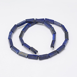Lapis Lazuli Natural Lapis Lazuli Beads Strands, Dyed, Cuboid, 13x5x5mm, Hole: 1mm, about 29pcs/Strand, 15.3 inch(39cm)