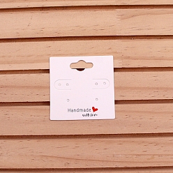 Белый Бумажные карты дисплей ювелирных изделий, для показа сережек, квадратный, белые, 5x5 см