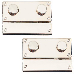 Платина Застежки для кошелька с поворотным замком из цинкового сплава, аксессуары для кошелька diy bag, прямоугольные, платина, 41x28x28 мм