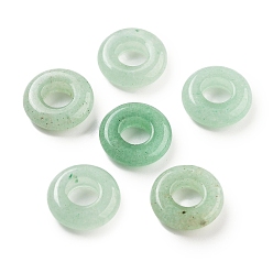 Зеленый Авантюрин Натуральный зеленый авантюрин европейский бисер, бусины с большими отверстиями в форме шайбы, 14x4~4.2 мм, отверстие : 6~6.2 мм