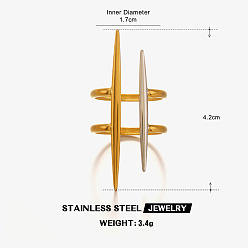 Другие 304 открытые кольца манжеты из нержавеющей стали, золотые и нержавеющая сталь цвет, # форма, 17 мм