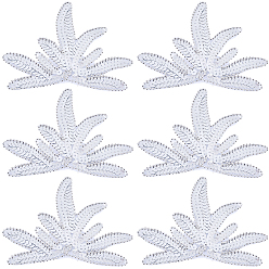 Белый 10 шт. полиэстеровые аксессуары для вышивки, пришить заплатки к одежде с блестками, белые, 96x136x3 мм