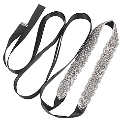 Черный Пояс невесты со стразами для свадебного платья, полиэфирная лента изысканный пояс для свадебного пояса, чёрные, размер: около 106-1/4~106-1/2 дюймов (270~270.5 см)