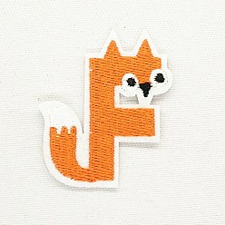 Letter F Computerized Embroidery Cloth Iron on/Sew on Patches, Costume Accessories, Appliques, Letter, Dark Orange, Letter.F, 48x42mm