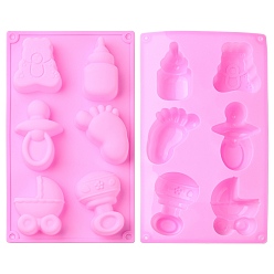 Pink 1 набор 2шт. силиконовые формы для бутылочек и ножек младенца, розовые, 27.5x16 см