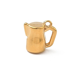 Золотой 304 прелести нержавеющей стали, кофейник, золотые, 10.5x11x6.5 мм, отверстие : 2x4.8 мм