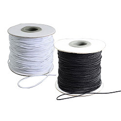 Gemischte Farbe Runde elastische Schnur, mit Nylon außen und innen Gummi, Gemischte Farbe, 1 mm, 100 m / Rolle, 2 Rollen / Satz