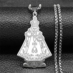 Нержавеющая Сталь Цвет 201 подвеска-медаль Святого Бенедикта из нержавеющей стали, не тускнеет, цвет нержавеющей стали, 23.39 дюйм (59.4 см)