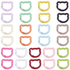 (52) Непрозрачная лаванда 26 шт. 13 цвета краска для выпечки цинковый сплав пружинные затворные кольца, медведь, разноцветные, 24.5x28.5x4.5 мм, 2 шт / цвет