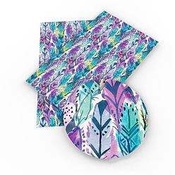 Орхидея Ткань из искусственной кожи с перьями, для аксессуаров для одежды, сиреневые, 33x20 см